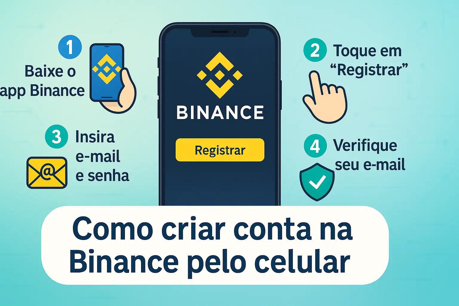 خطوات التسجيل في منصة باينانس باستخدام تطبيق الهاتف المحمول.